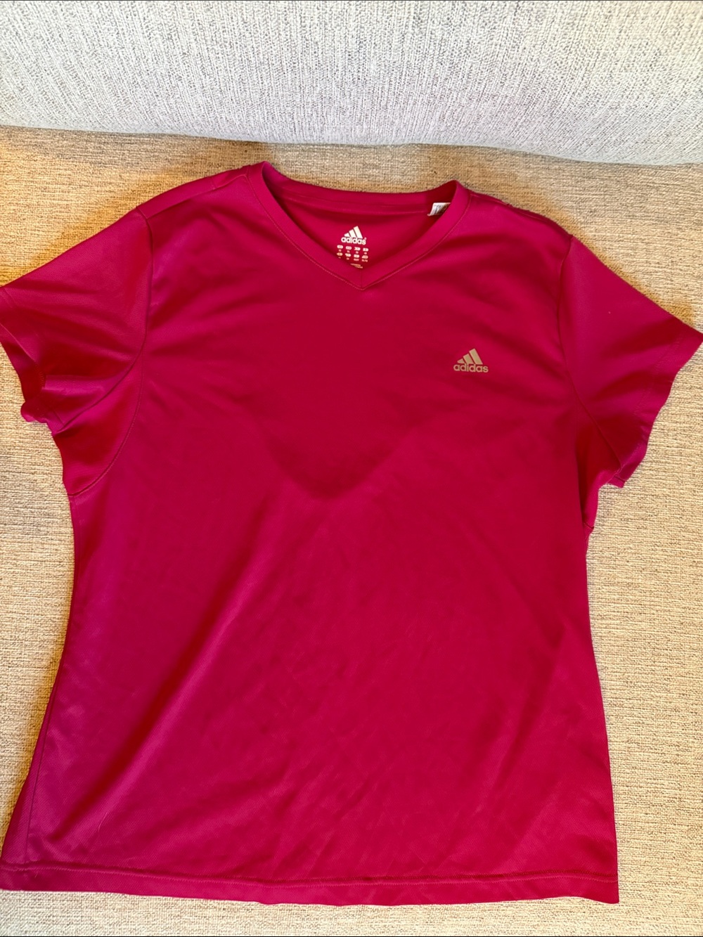 Adidas Women’s XL Pink 3 Stripe Track Top Y2K Retro Sporty V Neck Tee